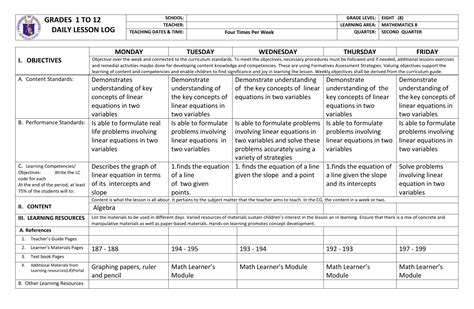 Daily Lesson Log DLL for Grade 3 Quarter 3 Week 6 (Updated …