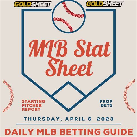 Daily MLB Stat Sheet Goldsheet