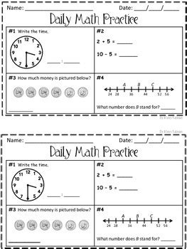 Daily Math Practice 100 For 2nd Grade By Nancy Robinson Tpt