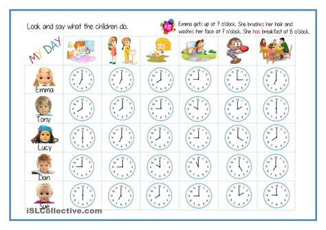 Daily Routine Telling Time