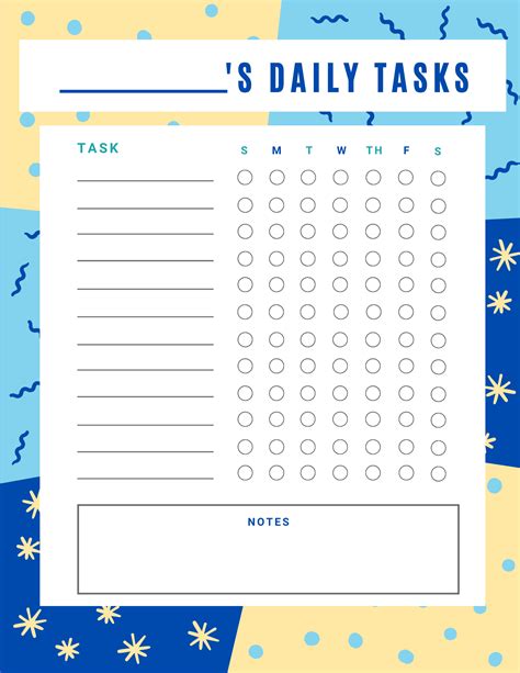 Daily Task List Printable