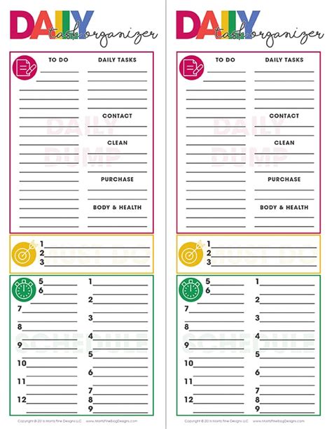 Daily Task List Printable