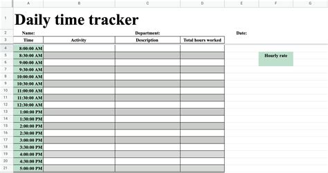 Daily Time Tracker Template