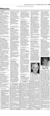Daily courier forest city obituaries. A former West Virginia funeral director filed false insurance claims for services for clients who were still alive. By clicking 