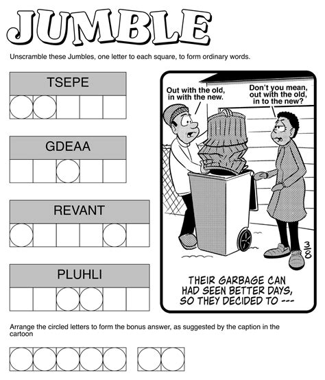 Daily jumble arcamax. Are you a fan of word puzzles? If so, you might be familiar with the popular daily puzzle called “Today’s Jumble.” Created by David L. Hoyt and Jeff Knurek, Today’s Jumble is a fun... 