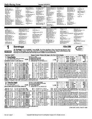 Entries for Meadowlands, Yonkers Raceway,