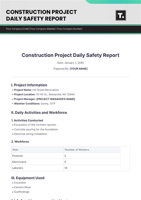 Daily safety report on construction site template.  Daily reports can ...