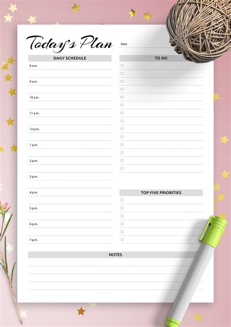 Daily task planner. 