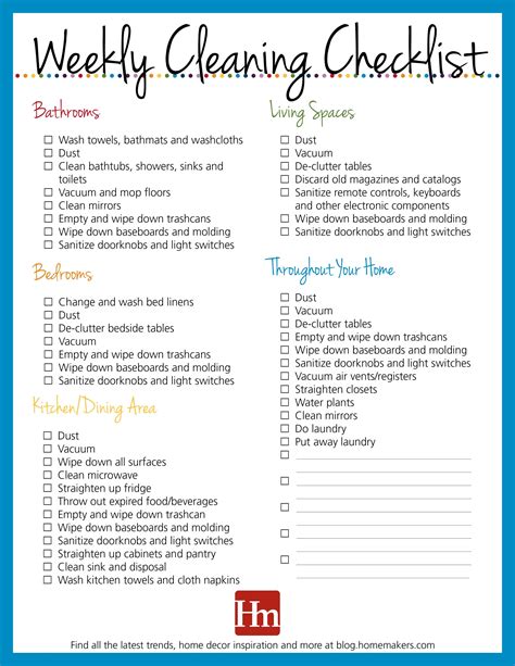 Daily weekly and monthly cleaning schedule. The Spruce / Candace Madonna. In This Article. Monday. Tuesday. Wednesday. Thursday. Friday. Saturday. Sunday. Weekly Cleaning Tasks. Monthly Cleaning Tasks. Tasks to Add to Your … 