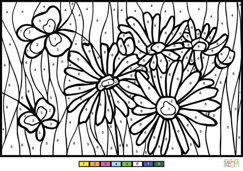 Daisy Color By Number Free Printable Coloring Pages