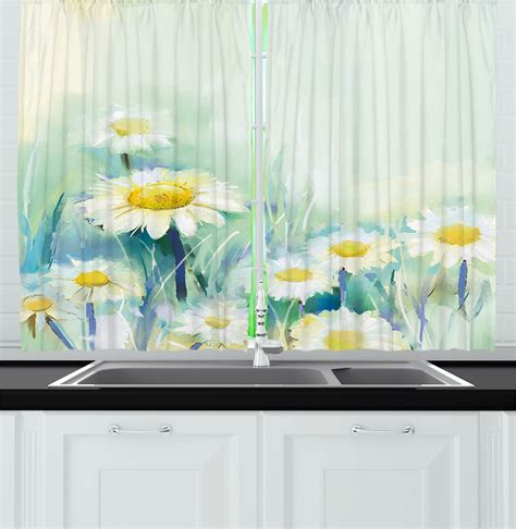 Daisy curtains for kitchen. 1-48 of over 1,000 results for "Daisy Kitchen Curtains" Results Price and other details may vary based on product size and color. Overall Pick +21 Farmhouse Floral Kitchen Curtains Daisy Rustic Vintage Flower Inspirational Small Short Cafe Window Curtains Wooden Country Quotes Bathroom Tier Window Treatment Drapes (27.5x39 Inch) Polyester Blend 75 
