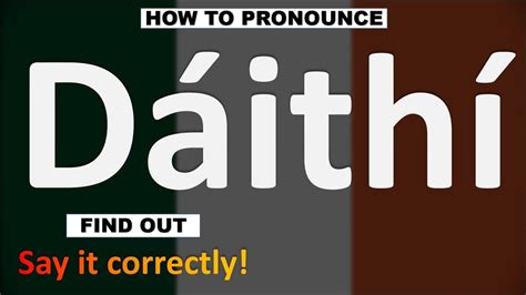 Feb 1, 2021 · This video shows you how to pronounce Daithi (Irish name, pronunciation guide). Hear more IRISH NAMES pronounced: • How to Pronounce Naoise? (CORRECTLY) Listen how to say this word/name ... . 