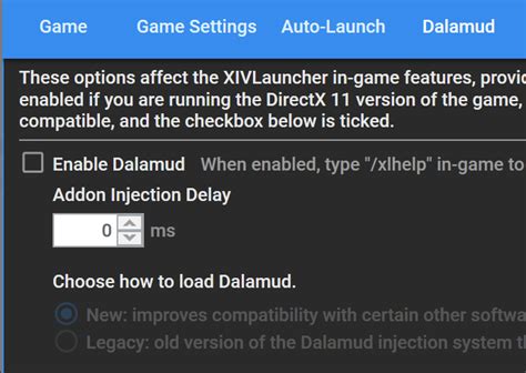 Dalamud injector. Injector injects code into the game process Boot Proces...