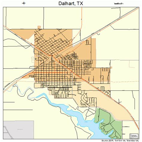 Dalhart tx map.  Free maps of USA towns - printable, unique, stylish, souvenir maps fo...