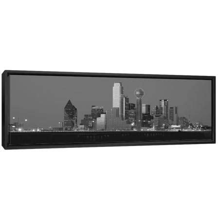 Dallas Panoramic Skyline Cityscape (Black & White