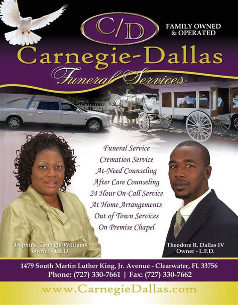 Dallas and carnegie obituaries.  Carnegie-Dallas Funeral Svc, Clearwater.  Find s...