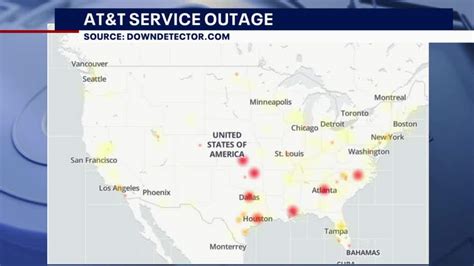 Outage reports on DownDetector for AT&T, most of which were rela