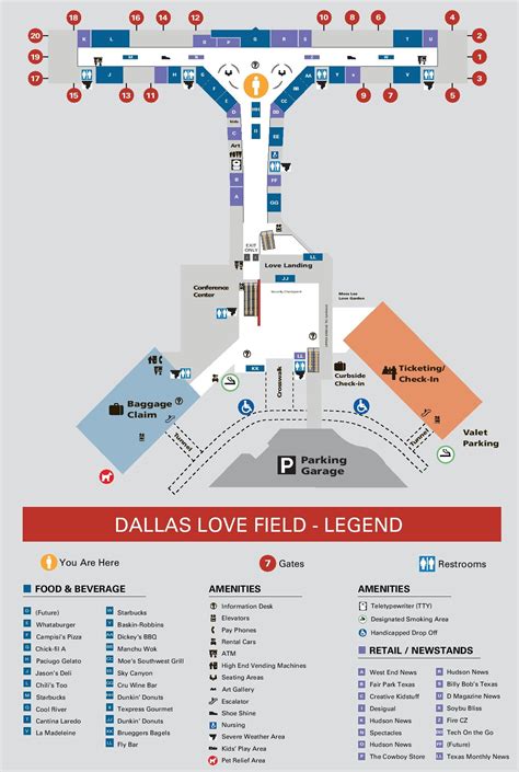 Dallas love field map. Other places inside Dallas Love Field. Southwest Airlines. Airport Service. 8.58008 Herb Kelleher Way (at DAL Airport) · TSA Security Checkpoint. 