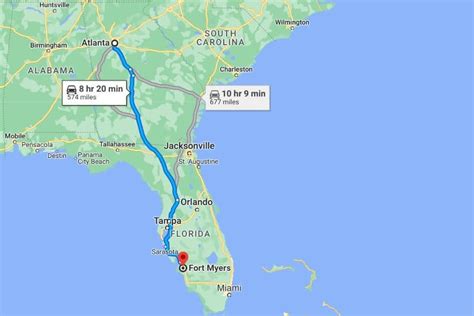 Dallas to Fort Myers drive - plan a road trip