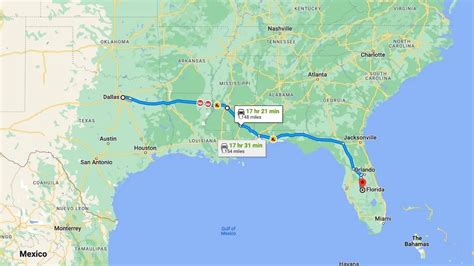 How long is the drive from Dallas, TX to Tallahassee, F