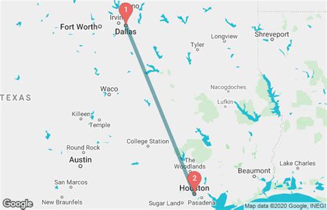 Dallas to houston tx. Greyhound US1100. $33–78. Drive • 4h 24m. Drive from Fort Worth to Houston, TX. car. 266.2 mi. $49–71. Tram to Dallas/Ft.Worth, fly to Houston • 4h 38m. Take the tram from Fort Worth T&P Station to DFW Airport Terminal B Station. 