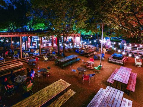 Dallas truck yard. With over 15,000 square feet of heavily shaded outdoor space, food trucks on rotation, a kitchen slinging the best cheesesteaks in town, signature draft cocktails, and even a bar located where you would least expect it (think tree house, ferris wheel, etc), there’s no place else quite like Truck Yard. 