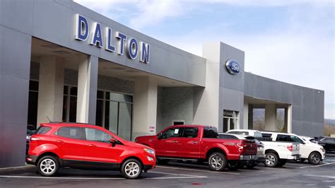 Dalton ford. Dalton is home to the area's preferred Ford dealership, Ford of Dalton. Ford of Dalton has worked to build our reputation as a name you can trust for all your Ford purchase and service needs. Through our no-hassle approach to car buying, large selections and extraordinary team, we have fostered relationships with our Dalton customers that have ... 