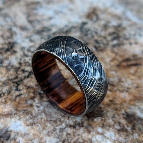 Damascus Steel Wedding Band