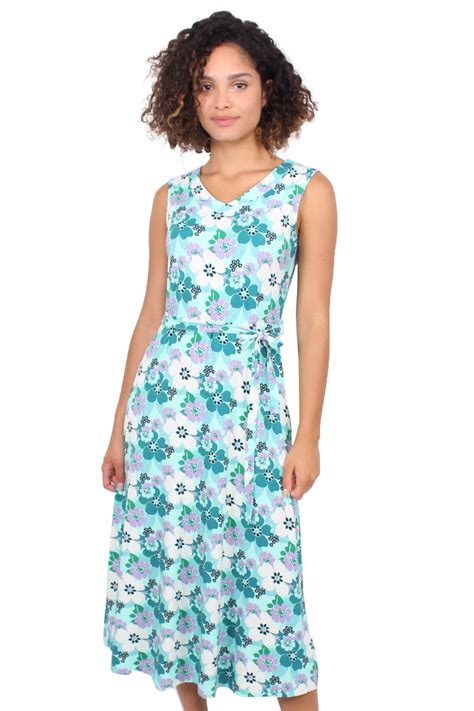 Damen Kleid Lolette flower power grün, Skandinavische Mode