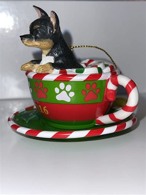 Danbury Mint Chihuahua Christmas Ornament Santa