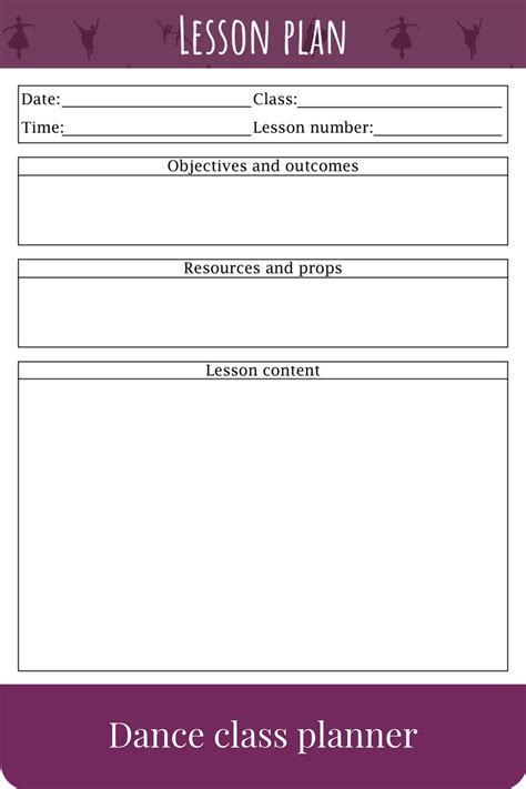 Dance Class Planner Beginner Ballet Basic Editable Ballet Lesson Plan with Syllabus