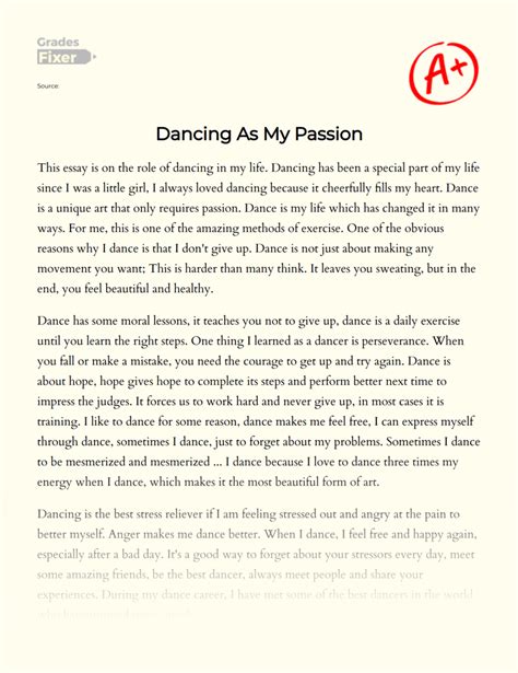 Dance Essay: Describe What You Feel - PrimeThesis.com