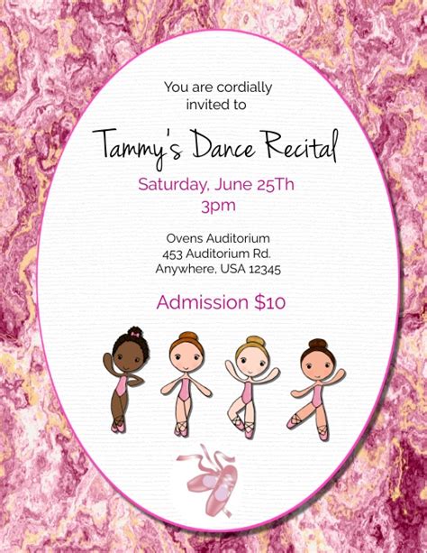 Dance Recital Invitation Template Free