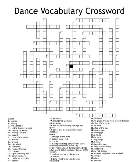 The Crossword Solver found 56 answers to "dance (3)", 3 letters crossword clue. The Crossword Solver finds answers to classic crosswords and cryptic crossword puzzles. Enter the length or pattern for better results. Click the answer to find similar crossword clues . Enter a Crossword Clue.. 