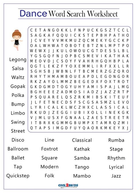 Dances Word Search - Puzzles to Print