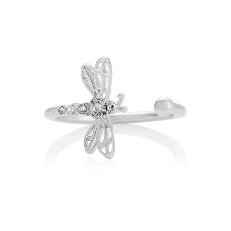 Dancing Dragonfly Ring Silver