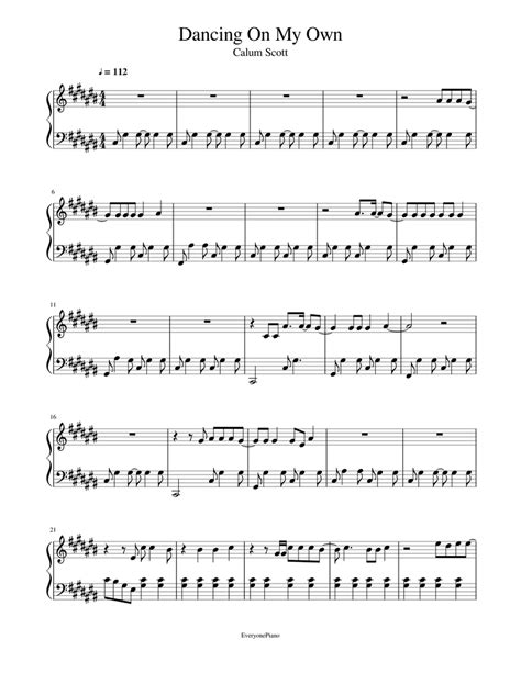 Dancing On My Own By Calum Scott - Digital Sheet Music For Piano/Vocal ...