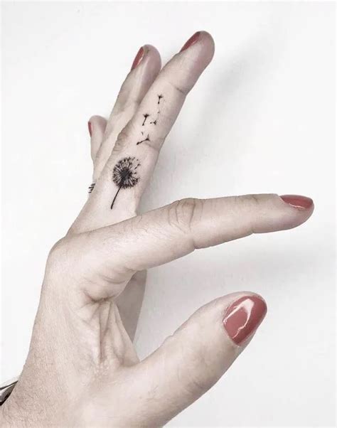 Dandelion finger tattoo Finger Tattoos, Leaf Tattoos, Tattoos And
