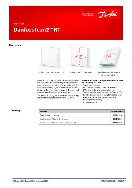 Danfoss Icon2™ RT (Data Sheet).