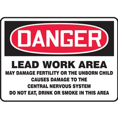 Danger Lead Work Area Signs from Labelmaster