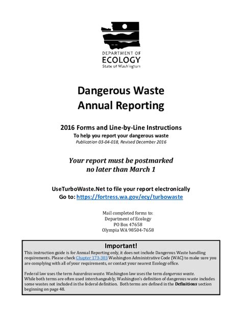 Dangerous waste annual report - Washington State Department …