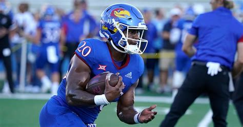 Kansas Jayhawks #20 RB Class Sophomore HT/WT 5' 10", 220 lbs Birthplace Moore, OK Status Active 2023 season stats CAR 68 YDS 437 TD 6 AVG 6.4 View the profile of …. 