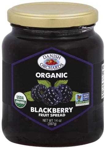 Danish Orchards Fruit Spread, Organic, Blackberry