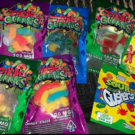 Need Help? Call Smoke Station - (773) 697-8760. Description: These are some tasty THC treats, the Dank Gummies Sour Gummy Bears! These chewy candies are easy to eat, delicious! The delicious little gummies come in 50mg piece bears. Contains 500mg in total. Description: These are some tasty THC treats, the Dank Gummies Sour Gummy Bears!. 