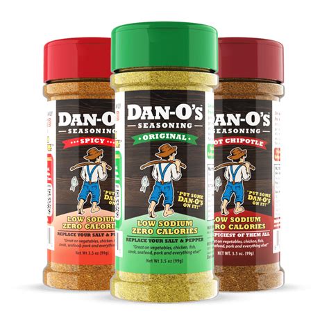 Danno's - Small 5 Bottle Combo – Original, Spicy, Chipotle, Crunchy, & Cheesoning. $ 35.49. Add to Cart. Medium 5 Bottle Combo – Original, Spicy, Chipotle, Crunchy, & Cheesoning. $ 60.99. Add to Cart. Cheesoning takes the rich full-bodied parmesan you love and combines it with savory Italian herbs and spices from Dan-O’s Original. 