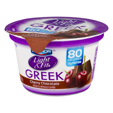Dannon light and fit greek yogurt. Every cup of this yogurt contains 80 calories and 12g of protein per 5.3 ounce serving, making it a convenient, healthy option. Pack one to enjoy as a refreshing snack at work or as a post-workout snack. Add fierce flavor to your day with Light + Fit Salted Caramel Greek Fat Free Yogurt. *At least 50% less fat than average flavored Greek yogurt ... 