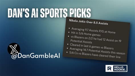 Dans ai sports picks. Proven Success. Our track record speaks for itself. Our predictions have helped bettors like you make winning decisions. "Our cutting-edge AI technology crunches the numbers, so you don't have to. We provide you with data-driven predictions to give you the upper hand over the sportsbooks." - BetPickBot Founder. 