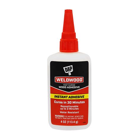 Dap weldwood instant adhesive.  Available at Warehouse Supply Inc.  Professional strength ...