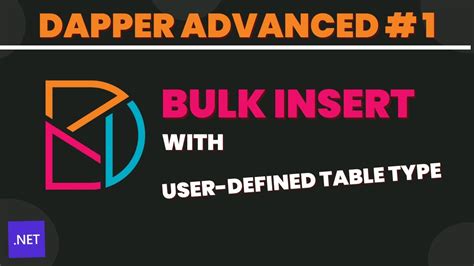 Dapper bulk insert postgresql.  If you keep it inside c#, you need to use tra...