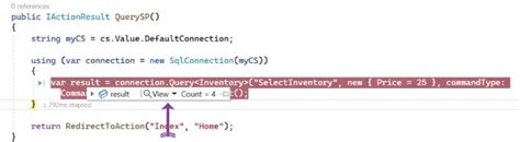 Dapper queryasync stored procedure.  The problem li I am very impressed with the...